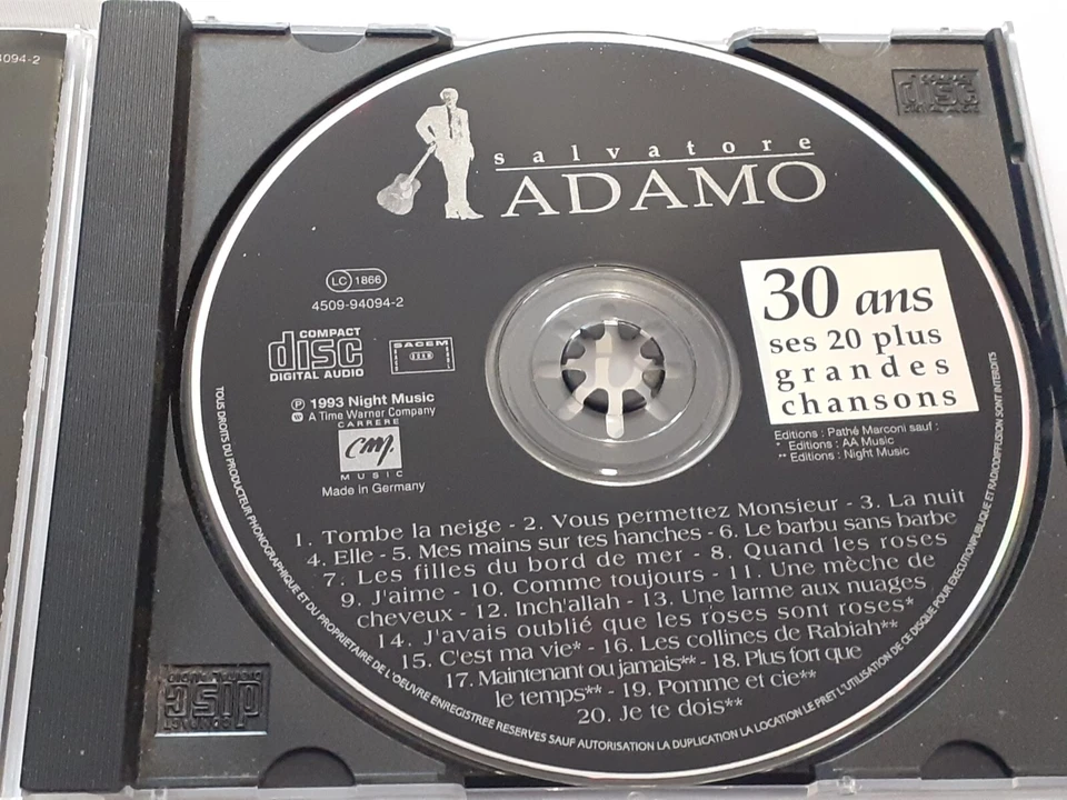 cd salvatore adamo: 30 ans ses 20 plus grandes chansons - Bild 3 von 4