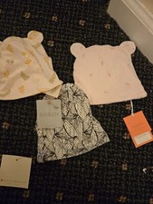 Lot of 3 Baby Beanie Caps Hats Sizes NB, 0-3, 3m, 3-6m, 6m, 9m Assorted Styles