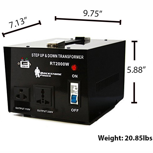 ROCKSTONE POWER 2000W Step Up/Down Voltage Converter Transformer 110V/220V - Picture 3 of 7