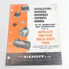 VINTAGE CE NIEHOFF AUTOLITE CHRYSLER DELCO REMY FORD PART CATALOG SERVICE MANUAL