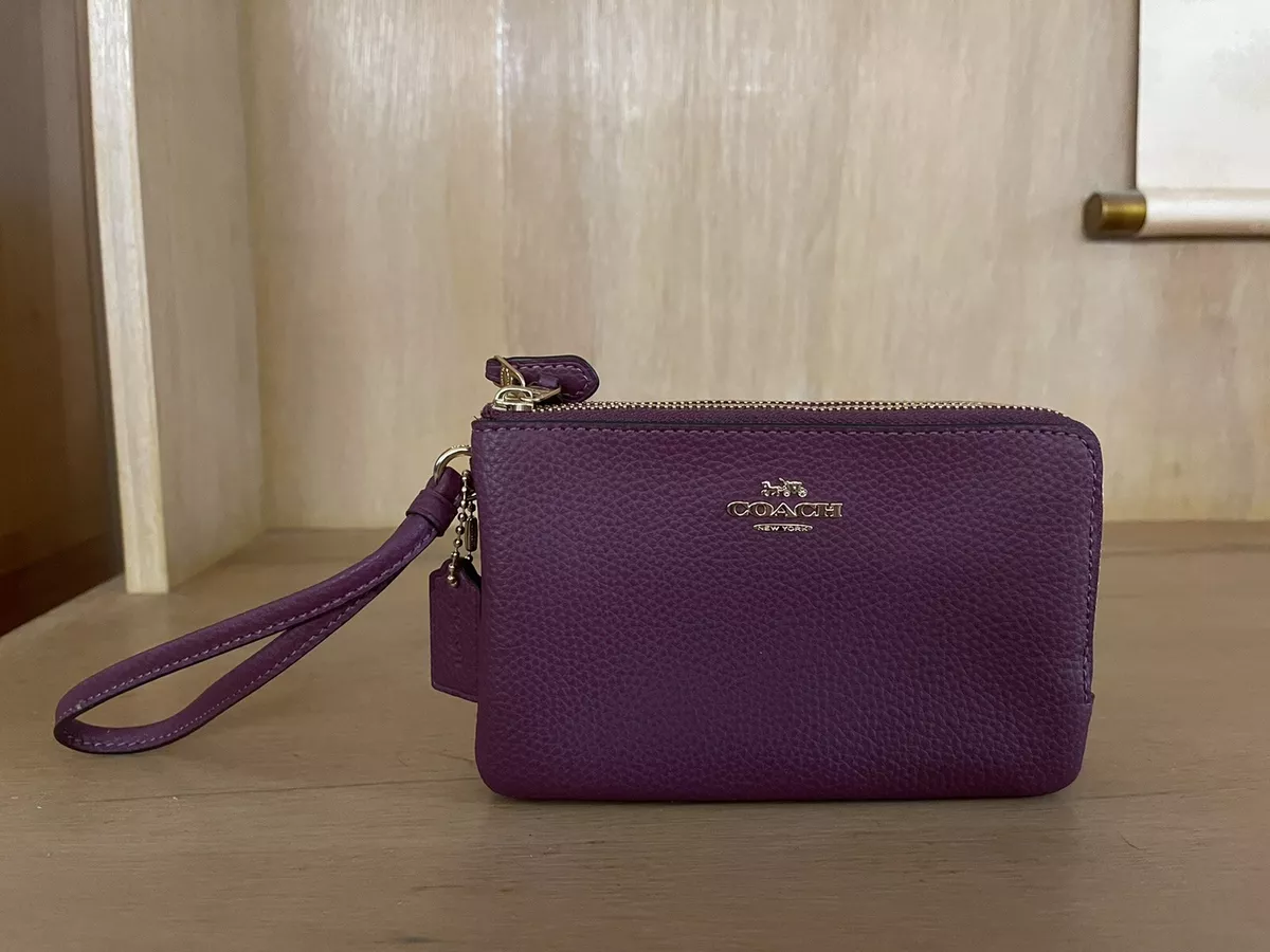 Maroon coach online wristlet