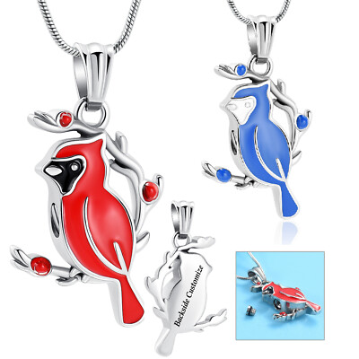 Cardinal Urn Pendant Necklace for Cremation Ashes Keepsake Memorial Jewelry Gift
