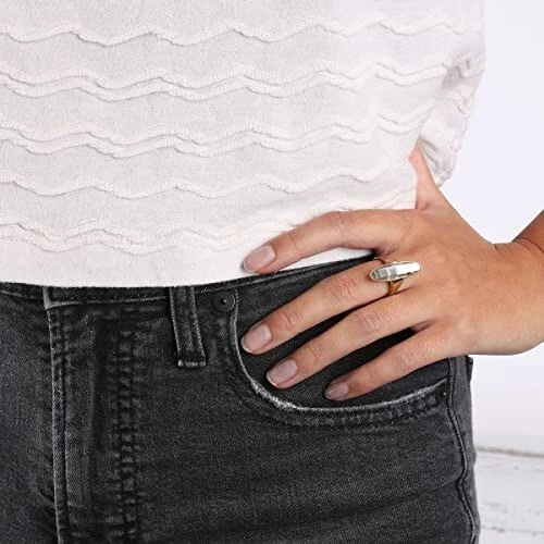 Calvin Klein Continuity Slim Oval Faceted Yellow Glass Stone Ring Size 9 NWT - Image 3 of 4