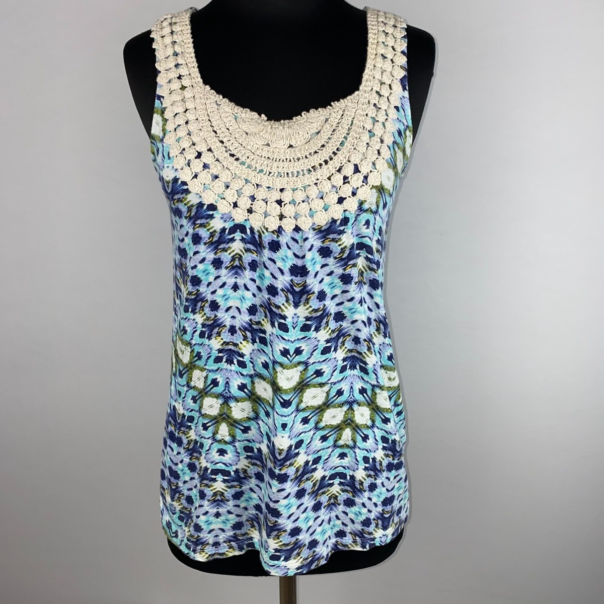 Haut Femme Sonoma Life + Style - Taille 2X, Rouge, Bordure Crochet, Floral