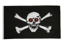 Fahne Pirat mit roten Augen Flagge Piraten Hissflagge 90x150cm
