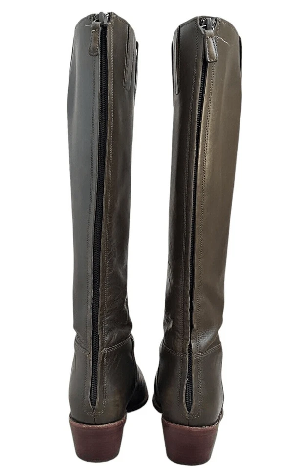 Botas de equitación Cole Haan para mujer 7,5 cuero Wesley hasta la rodilla boho verde occidental Foto 4 de 4