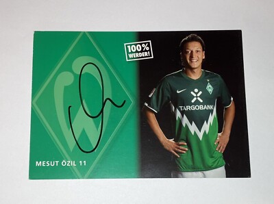 Mesut Ozil 2010/11 Original Hand Signed Werder Bremen Autograph Card ⚽️ 