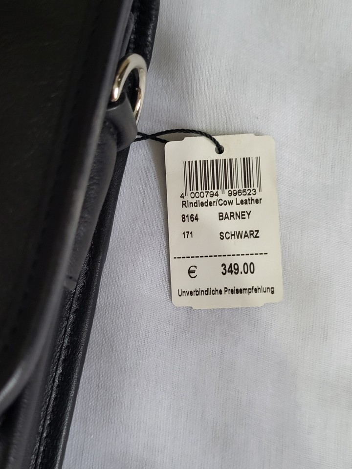 Picard Messenger Satchel Briefcase Black Leather Bag Laptop BNWT 15.6