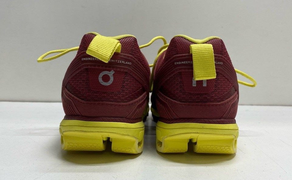ON Cloudrunner Burgundy Lime Green Athletic Shoes Women's Size 9.5 eBay