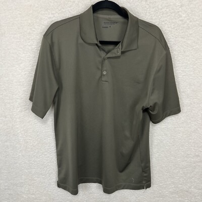 Nike Golf Tour Performance Polo Shirt Men's L Brown Dri-Fit Short