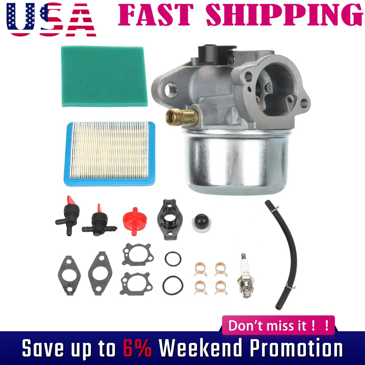 799868 Carburetor for Briggs & Stratton 694202 693909 692648 499617 49 - Grill Parts America