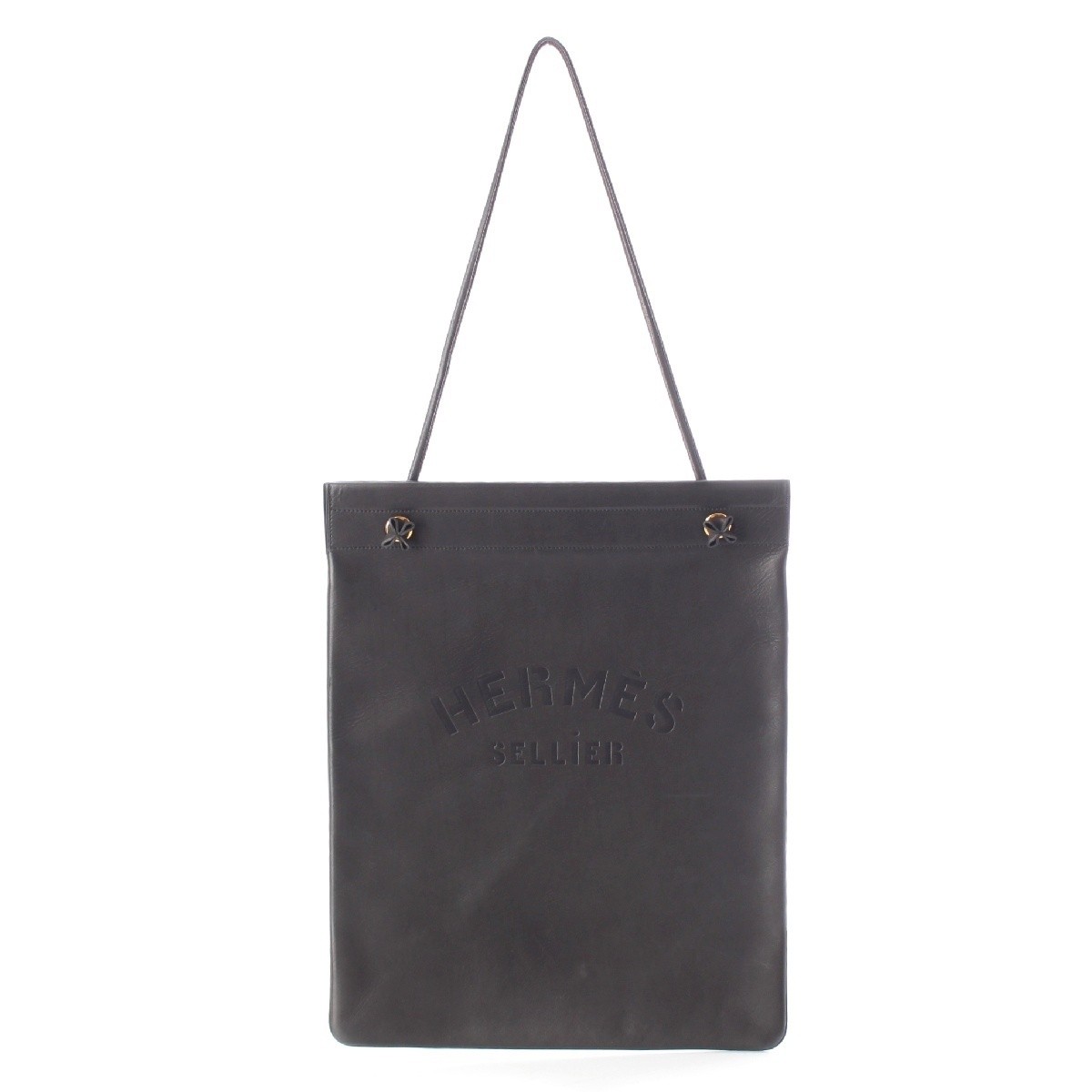 Hermes Aline GM black leather tote bag ref 129225