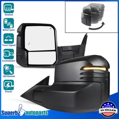 For 2022-2024 Toyota Tundra Power Heated Towing Mirrors+Signal/Reverse/BSM Pair
