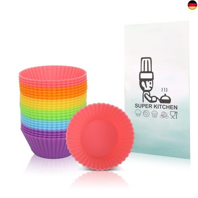 SUPER KITCHEN Mini Muffinform Silikon, Klein Antihaft Wiederverwendbar Cupcake