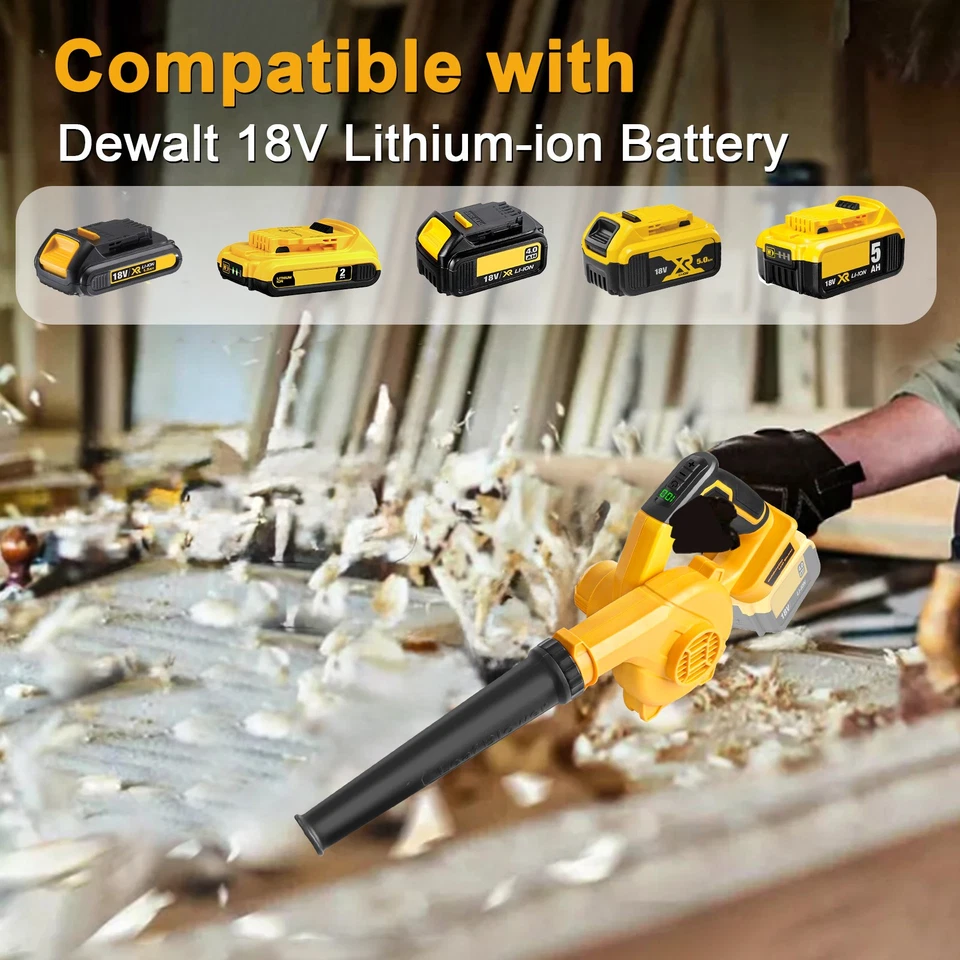 18V Cordless Garden Leaf Air Blower For Dewalt Li-ion Battery Snow Remove Dust - Image 2 of 4