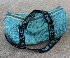 Justice Girls Sequins Mini Gymnastics Duffle Bag Blue