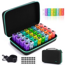 Monthly Pill Box Organiser 2 Times a Day 32 Extra Large Daily AM PM Pill Box