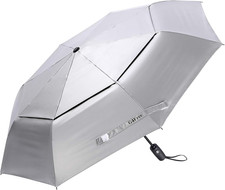 UPF 50 UV Protection Travel Umbrella 42/46 Inch Windproof Silver Coating Sun Bl