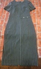 Banana Republic Women Black White Striped Short Sleeve Knee Length Shift Sz 2