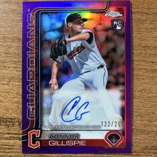 Topps 2025 Chrome Connor Gillispie RA-CG Guardians Purple Refractor /250 / Auto 