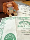 Vtg Cabbage Patch Kids Mini Redhead Girl 1984 PVC + Birth Certificate + Foster