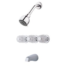 Pfister 3Handle Tub Shower Faucet with Metal Verve Knob Handles in Polished...