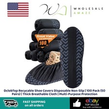 DclobTop Recycable Shoe Covers Disposable Non-Slip  100 Pack 50 Pairs 