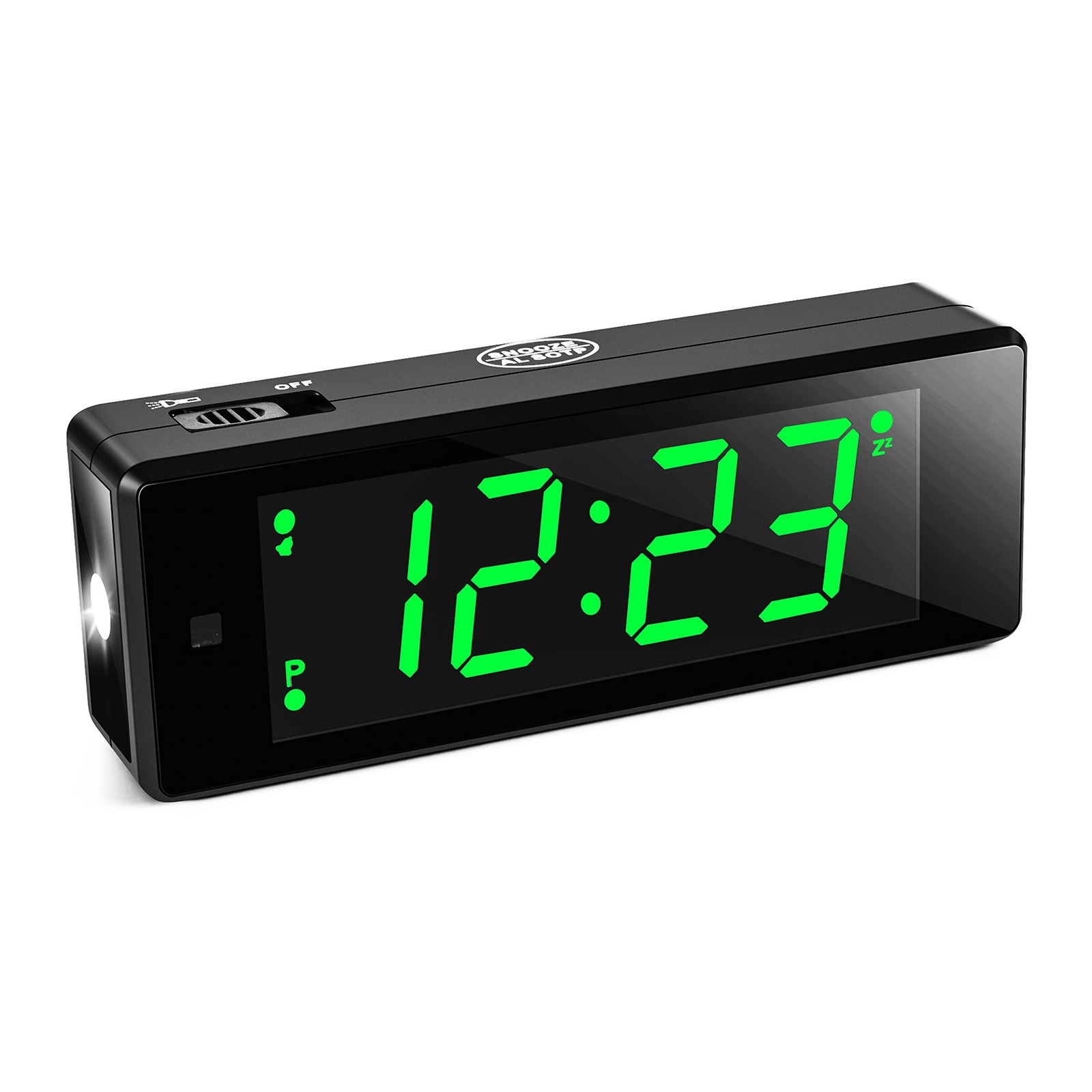 Digital Alarm Clock Battery Operated with Hybrid LED/LCD Time Display, Night ...