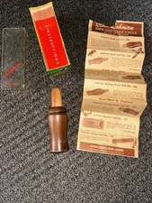 Vintage Lohman #103 Wood Hand Made Duck Call w/ Box & Instructions USA (73)