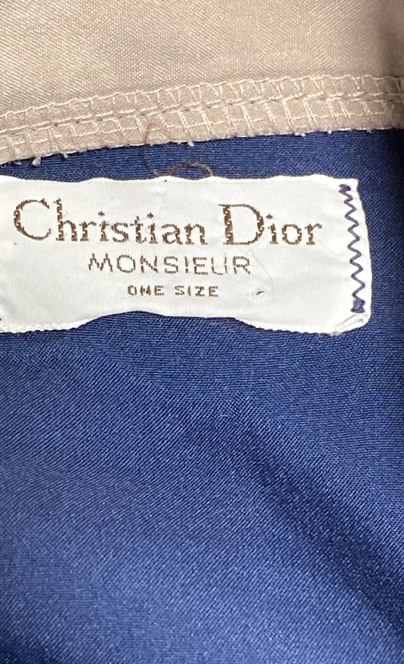 Bata vintage Christian Dior Monsieur azul satinado ropa de salón para hombre talla única Foto 3 de 4