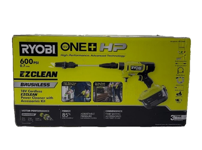 #ad RYOBI ONE HP Brushless EZClean 600 PSI 0.7 GPM Cordless Electric Power Cleaner $169.99