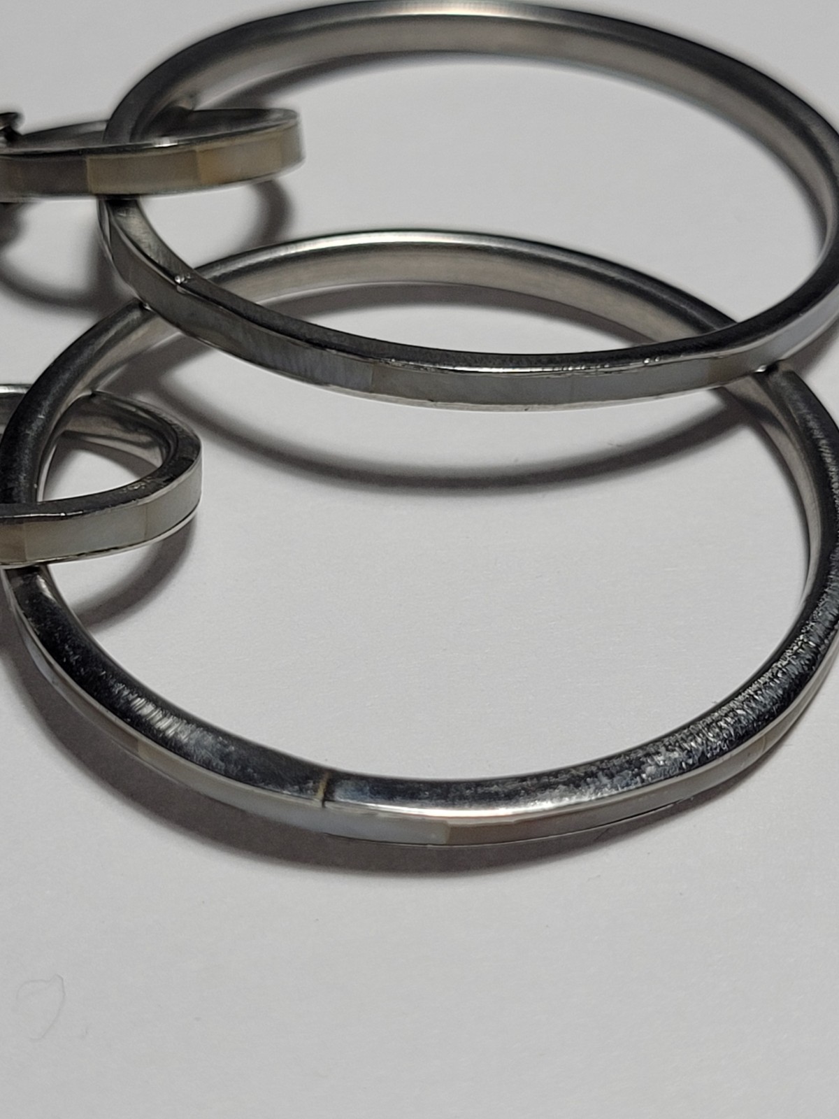 Silver Tone Double Interlocking Circle Hoop Dangl… - image 9