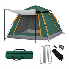 Tente de camping, tente pop-up, tente de voyage, 3-4 pers, montage auto, auvent