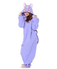 Sailor Moon Luna Kigurumi Pijama Disfraz Adulto Una Pieza XL Licencia, ¡Nuevo!