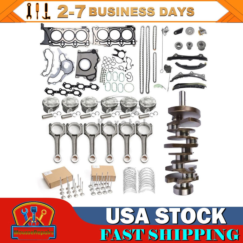 3.0TT V6 Gas Engine Overhaul Rebuild Kit w/Crankshaft Rods Timing Fit Maserati