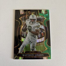 2025 Panini Select #66 Matthew Golden Black and Green Prizm Shock RC