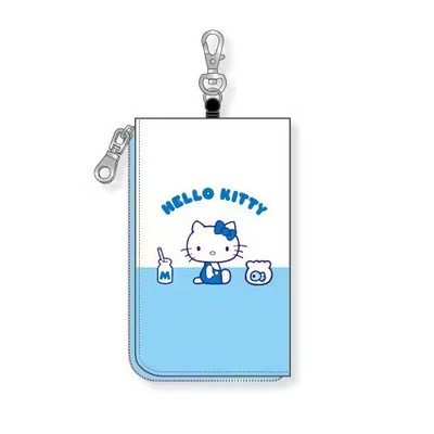 BLKT-011 Sanrio Characters Key & Pass Pouch Blue Hello Kitty Milk