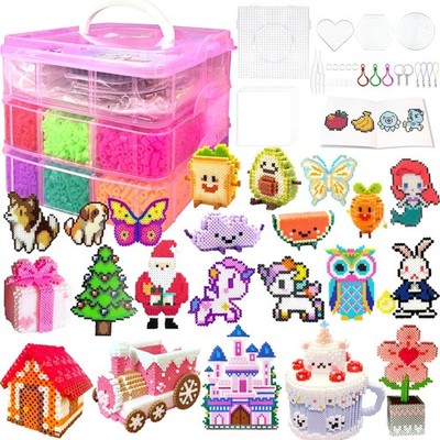 Fuse Beads Craft Kit with 20 Colors and Accessories for DIY Projects