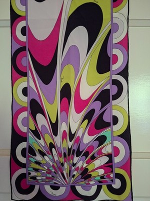 Damen Schal schmal 100% Seide Emilio Pucci 120cm lang fast neu bunt und chick