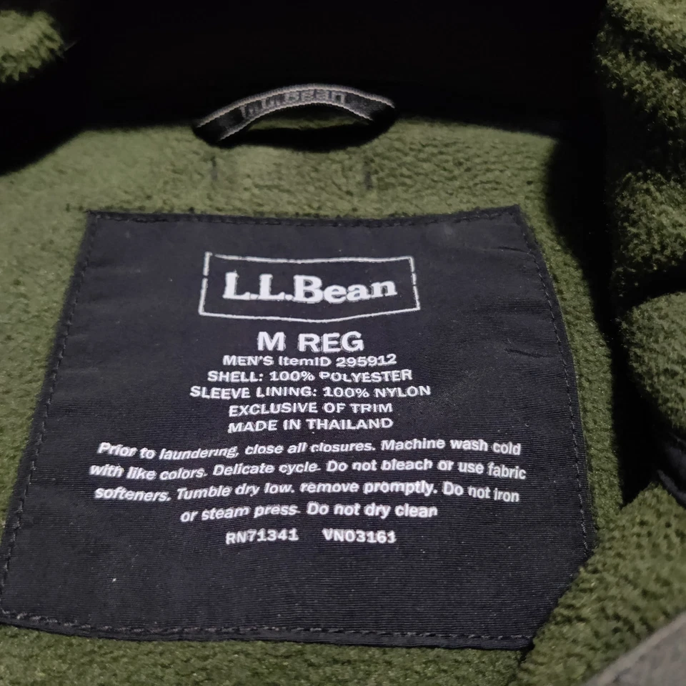 LL Bean Chaqueta 3 en 1 Para Hombre Talla Mediana Regular Negro Verde Cremallera Abrigo de Senderismo Foto 2 de 4