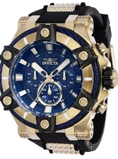 FLASH SALE! NEW Invicta 52mm Gold Blue Men’s Watch Bolt Quartz Chrono 39187