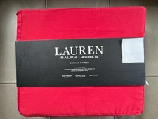 Ralph Lauren King Sheet Set Dunham Sateen Admiral Red 4 Pc 300TC NWT