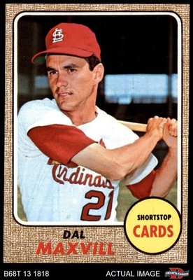 1968 Topps #141 Dal Maxvill Cardinals 8.5 - NM/MT+