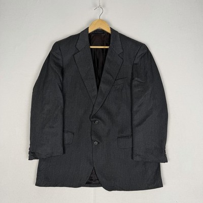 Burberrys Blazer 100% Wolle Grau USA Union Made 42R Vintage 90s Fleets Jacket
