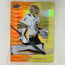 Jeremy Swayman Orange - Yellow Color Flow 2023-24 Allure Hockey #CF-31 Mint