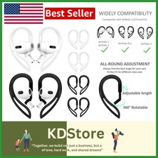 4 Pairs Ear Hooks for AirPods Pro, 3, 2, 1 Adjustable Silicone Fit Accessories
