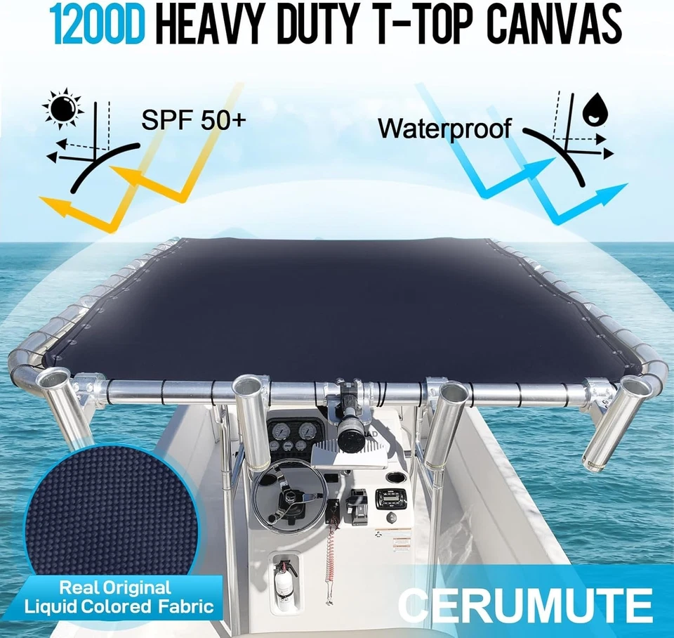 1200D Heavy Duty Marine Grade T Top Canvas Replacement for Center Console Boat w - Image 3 of 4