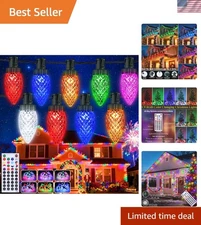 Remote Controlled 65FT Christmas String Lights - 100 RGB LEDs for Festive Decor