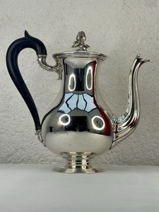 Petite Cafetière Ancienne En Argent Plaqué – Déco Art Déco – France