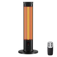 HEATSURE 2000W Carbon Fibre Infrared Heater Patio Tower Heater with Remote Black